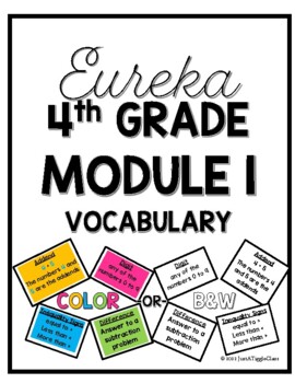 Preview of Eureka Math 4th Grade Vocabulary Reference Sheet -  Module 1