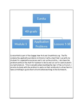 Preview of Eureka Math - 4th grade - Module 3/Application Problems, lessons 1-38