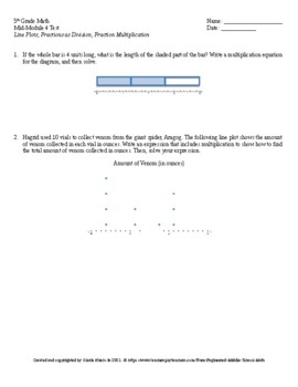 Preview of Eureka Math 5th Grade Mid-Module 4 Test