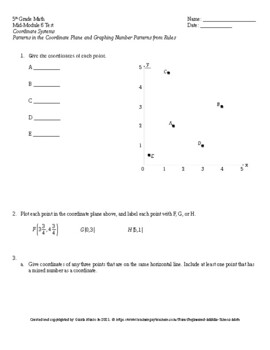 Preview of Eureka Math 5th Grade Mid-Module 6 Test