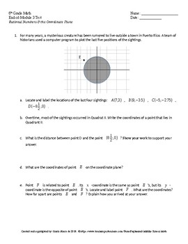 Preview of Eureka Math 6th Grade End-of-Module 3 Test