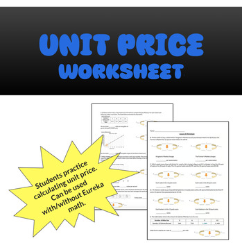 Preview of Eureka Math 6th Grade Lesson 20 WS (unit price)