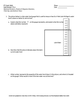 Preview of Eureka Math 6th Grade Mid-Module 3 Test