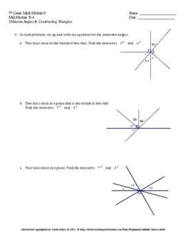 Preview of Eureka Math 7th Grade Mid-Module 6 Test