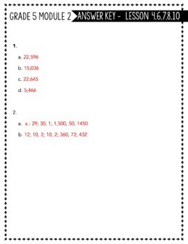 Eureka Math | Engage NY - 5th Grade Extra Worksheets (MODULE 2) | TpT