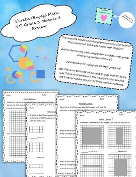 Preview of Eureka Math (Engage NY) Inspired Grade 3 Module 4 Supplemental Practice Packet!