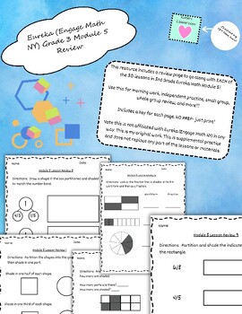 Preview of Eureka Math (Engage NY) Inspired Grade 3 Module 5 Supplemental Practice Packet!