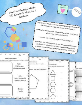 Preview of Eureka Math (Engage NY) Inspired Grade 3 Module 7 Supplemental Practice Packet!