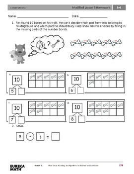 eureka math first grade homework