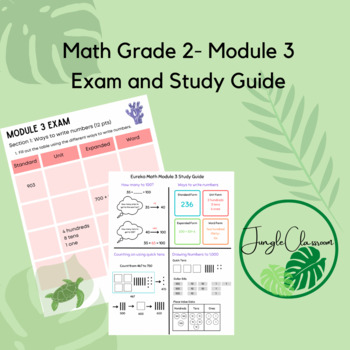 Preview of Eureka (Engage) Grade 2 Math, Module 3- Study Guide and Exam