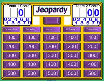 Preview of Eureka Math Grade 3 Module 2 End of Module Review- Jeopardy SMART NOTEBOOK FILE