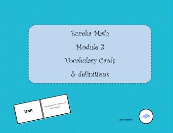 Preview of Eureka Math Grade 3 Module 3 Word Wall Vocabulary