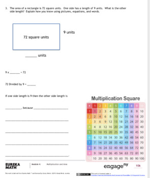 Preview of Math Grade 3 Module 4 Modifications Topics A-B (Lessons 1-8 )
