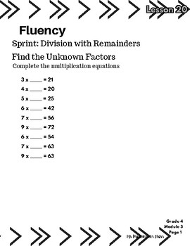 Preview of Eureka Math Grade 4 Mod 3 Lesson 20-30 Fluency/Application Problem/GuidedNotes