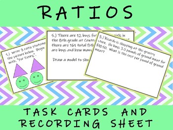 Preview of Eureka Math Grade 6 Module 1 Ratio Task Cards
