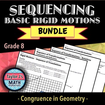 Preview of Sequencing Basic Rigid Motions Worksheet Bundle