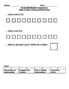 Preview of Eureka Math Kindergarten Module 5 Mid Module Assessment