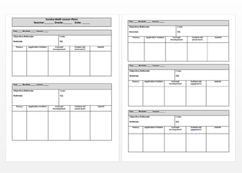 Preview of Eureka Math Lesson Plan Template