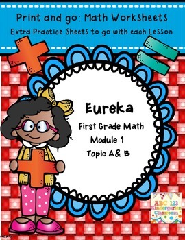Preview of Math Print and Go Worksheets Engage First Grade