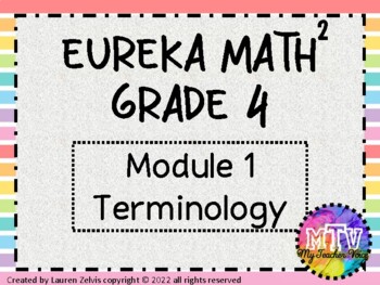 Preview of Eureka Math Terminology- Grade 4 Module 1