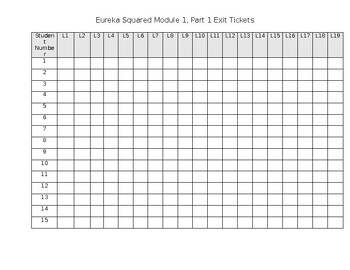Preview of Eureka Squared Exit Ticket Tracker, Module 1
