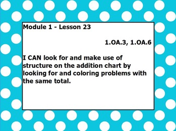 Preview of Eureka math module 1 lesson 23 first grade