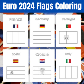 Preview of Euro 2024 Printable 24 European Flags Coloring Pages