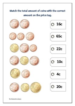European money worksheets