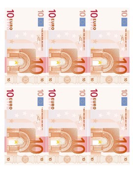 Preview of Euro Play Money Sheets Games/Participation (Italian, French, Spanish, German)
