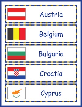 Preview of Europe Geography Word Wall Bulletin Board - 28 Countries