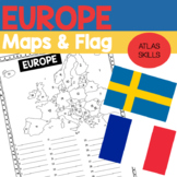 Europe 52 Flags and Map Country Study