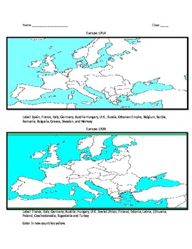 Preview of Europe Before & After WW1 Map