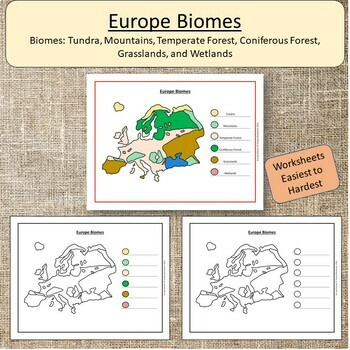 Preview of Europe Biomes Geography Montessori Plants Animals Landscapes