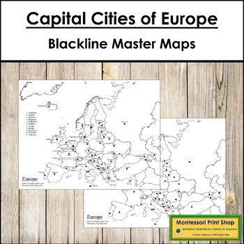 Preview of Capital Cities of Europe Maps - Blackline Masters