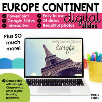 Preview of Europe Continent Study through PowerPoint Google Slides Seesaw