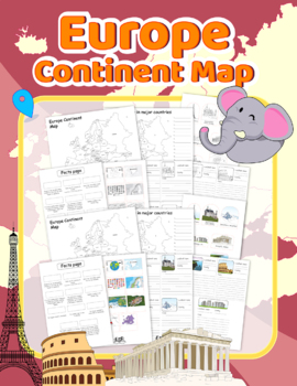 Preview of Europe Continent facts study with fun 3D pop up activities