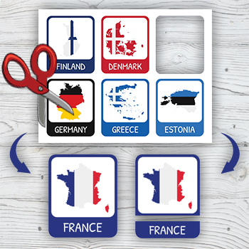 Europe Country Flags Map Flash Cards by The Ideas Zone