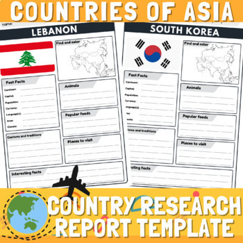 Preview of Asia Country Research Report Templates | Countries of Asia