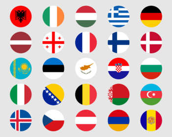 Premium Vector  Europe countries flags rounded flags of countries in europe