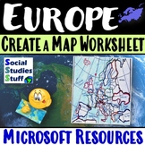 Europe Create a Map Worksheet | Absolute and Relative Loca