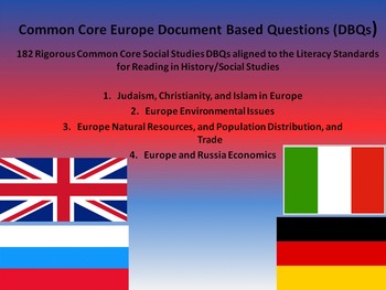 Preview of Europe Document Based Questions (DBQs) - 182 DBQs and 4 Different Topics!!