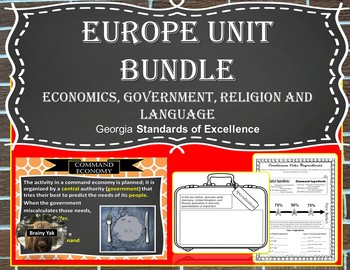 Preview of Europe Unit Bundle - Economics Government Religion Language