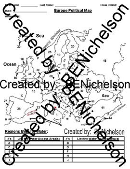 Preview of Europe Fill-In Map and Chart (Distance Learning Friendly)