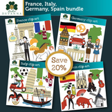 Europe - France, Germany, Italy, Spain - Clip Art Bundle