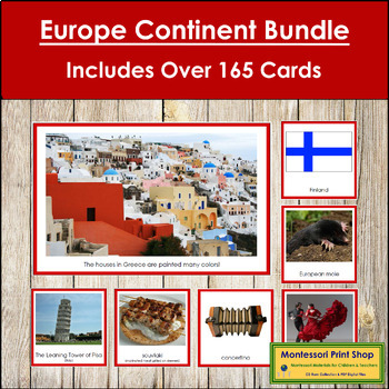 Preview of Europe Continent Bundle (Color Borders) - Montessori Geography