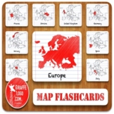 Europe Geography Flashcards with Printable & Digital Maps