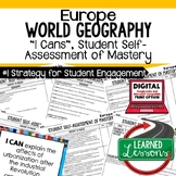 Europe Geography I Cans, Self-Assessment of Mastery, Europ