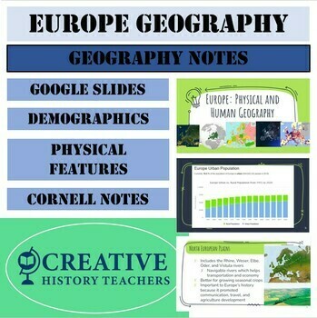 Preview of Europe Geography Notes (Google Slides Presentation)