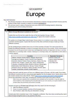 Europe - Geography Unit Lesson Plans by Miss C's Classroom Creations