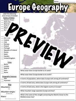 europe geography tests
